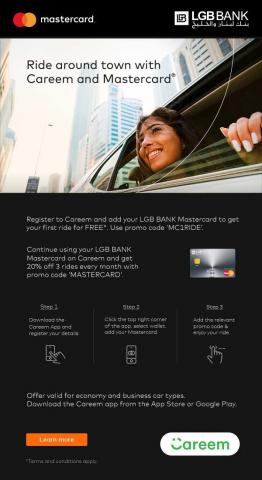 LGB BANK, in collaboration with MasterCard Worldwide, announces special offer with Careem