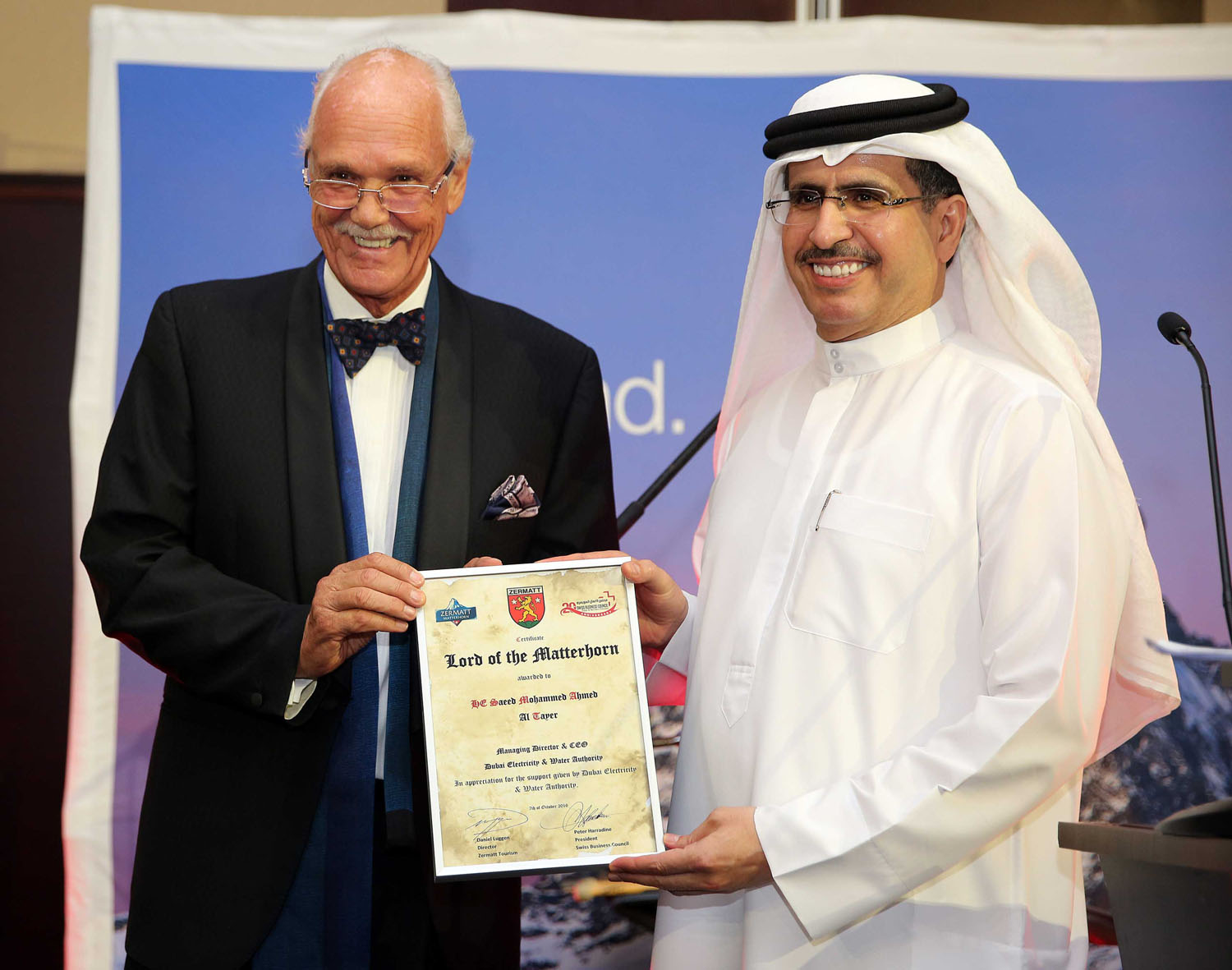 HE Saeed Mohammed Al Tayer receives prestigious Lord of Matterhorn
