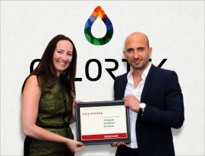 Maya-Karanouh-CEO-of-Tagbrands-handing-Yahya-Kassaa-CEO-of-Colortek-the-Rebrand-Award.-1-300x228.jpg