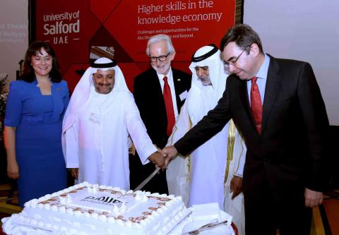 In the presence of H.H. Sheikh Nahyan Bin Mubarak Al Nahyan - The University of Salford launches plans to help drive Abu Dhabi 2030 Vision