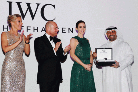 Emily Blunt presents IWC  filmmaker award to Abdullah Boushahri