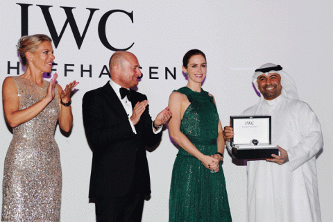 Emily Blunt presents IWC filmmaker award to Abdullah Boushahri