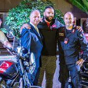 ANB Motorcycles displays its Moto Guzzi motorcycles during the Italian   national day celebrations.