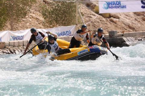 Germany, Great Britain, Czech Republic, Brazil, and New Zealand dominate slalom course on Day Two of World Rafting Championship in Wadi Adventure Al Ain