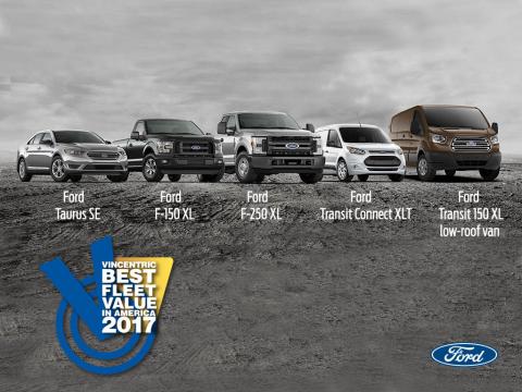 Ford F-150, F-250 Super Duty, Transit, Transit Connect, Taurus Win Vincentric Best Fleet Value in America Awards