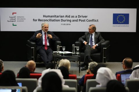 Emirates Diplomatic Academy Hosts European Commissioner for Humanitarian Aid and Crisis Management to Discuss Role of Humanitarian Aid in Driving Reconciliation