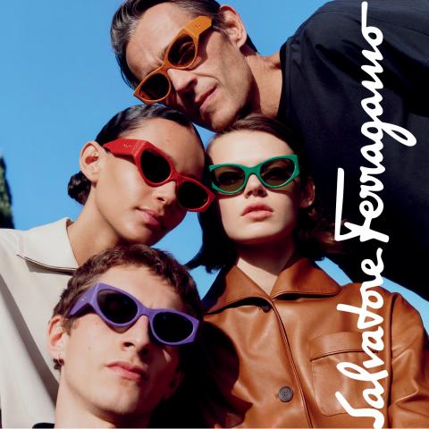 SALVATORE FERRAGAMO FEATURES LEATHER SUNGLASSES